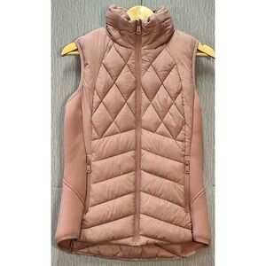 Bernardo Quilted Puffer Vest Packable With Bag  Dusty Pink Small Women's